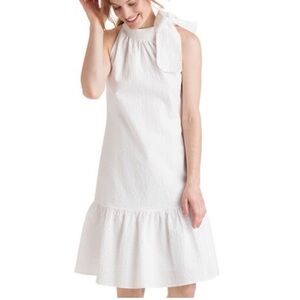 Vineyard Vines White One-Shoulder Tie Halter Dress